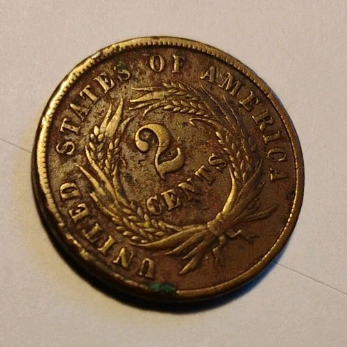 1864 2C Two Cent Piece, Large Motto