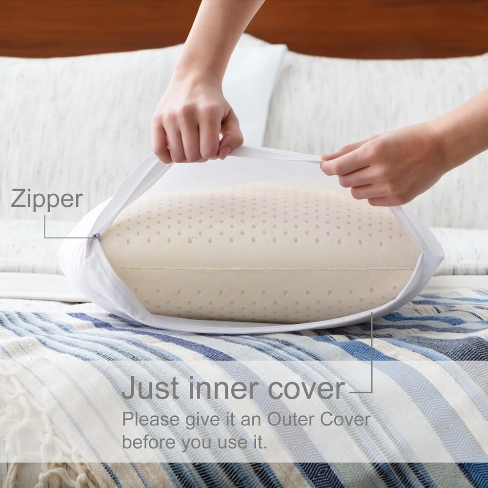 100% Natural Talalay Latex Pillow, Deluxe Standard Size Medium Support