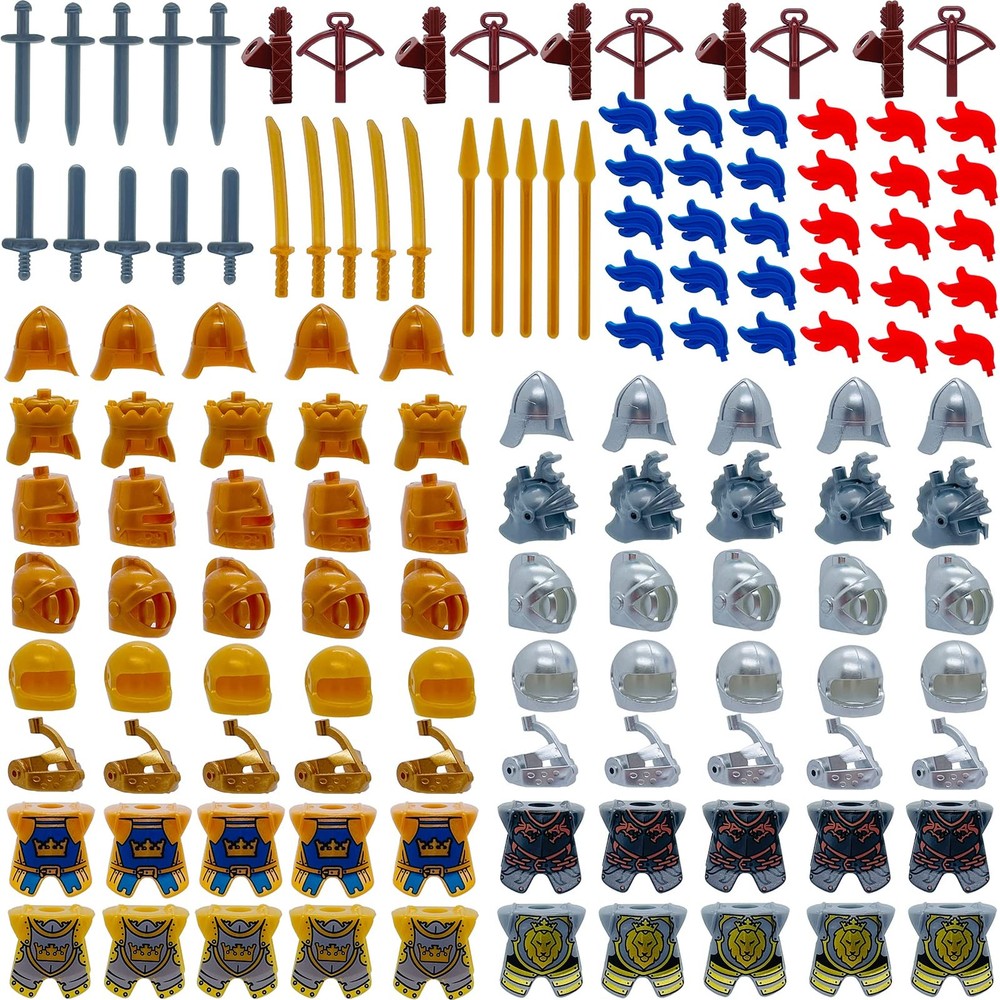 Miutrue Medieval Knight Weapons Pack Accessories Set Small, Multicolor