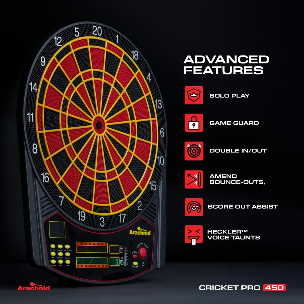 Cricket Pro 450 Electronic Dartboard - Ultimate Fun for Game Night!