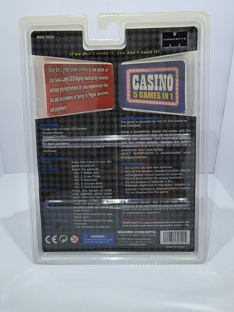 2 Maximo 2005 Electronic Handheld Casino Games