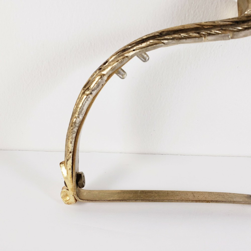 Kirsch Feather Shaped Curtain Pull Backs Plastic Wall Mount Antiqued Gold VTG