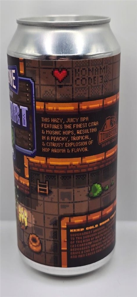 Craft Beer Can Tombstone Brewing Contra Cheat Code B*A Start Triple IPA