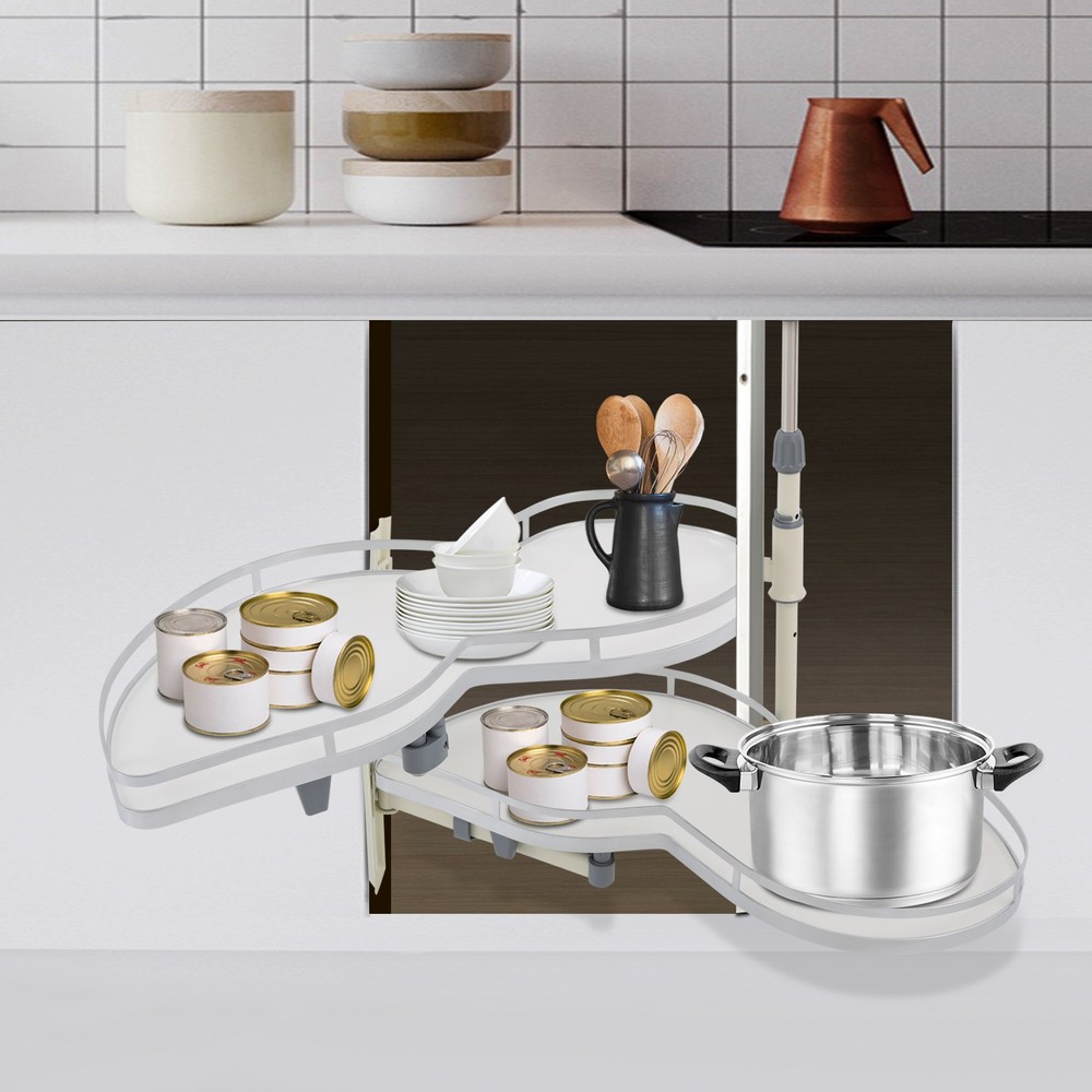 2 Tier Swing Tray Left Blind Corner Kitchen Cabinet Pull Out Kitchen Organizer