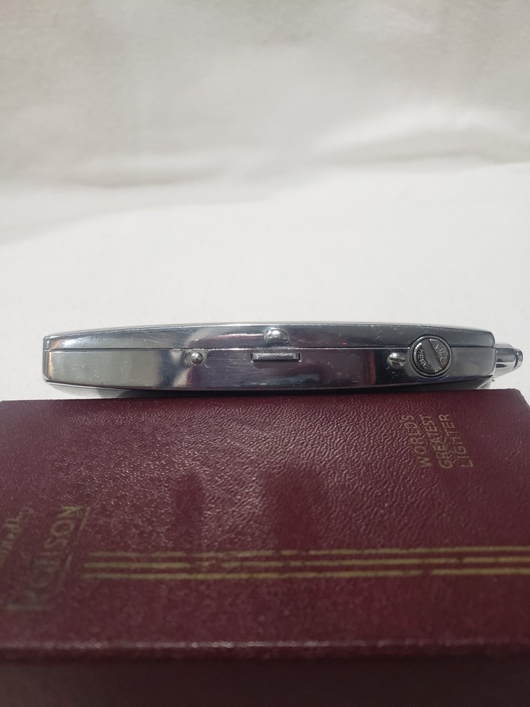 Vintage Ronson Pal Cigarette Case/Lighter Combo Black Enamel & Silver