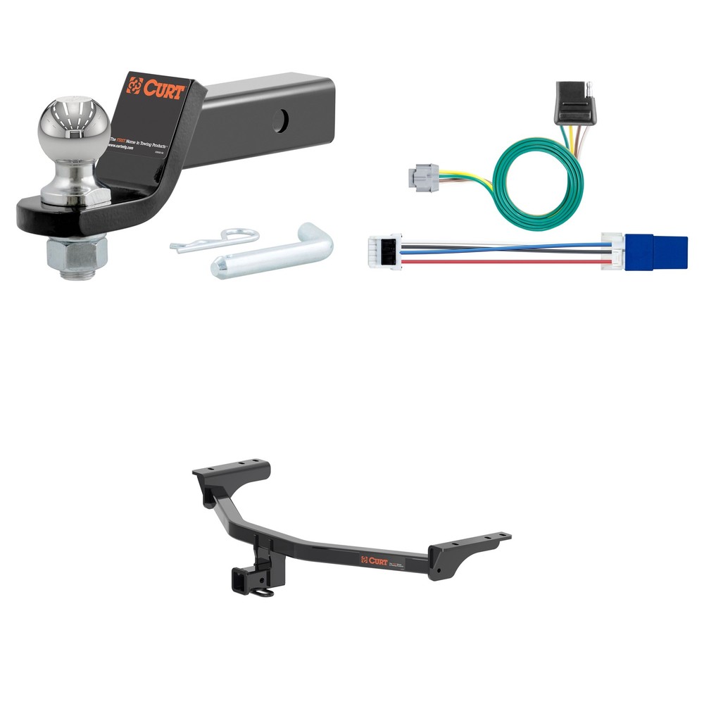 CURT Class 3 Tow Package Trailer Hitch, Wiring, Ball Mount - 13512, 56520, 45836