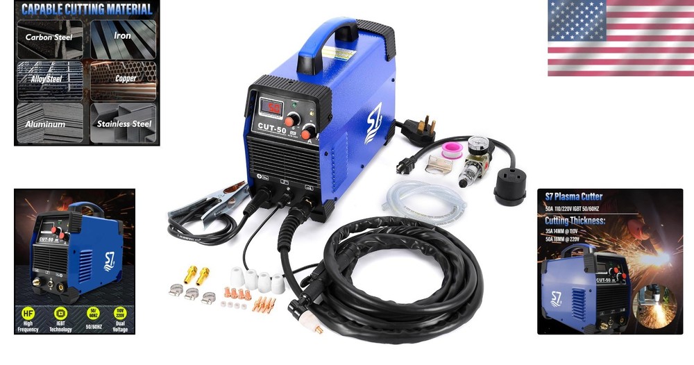 Upgraded 55A Plasma Cutter with Air Compressor Compatibility=