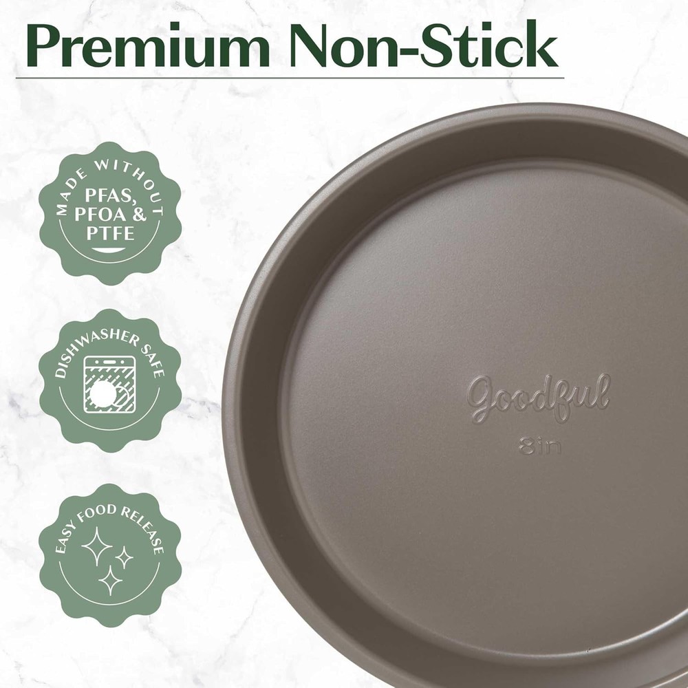 All-In-One Nonstick Bakeware Set Stackable & Space Saving Design includes Round