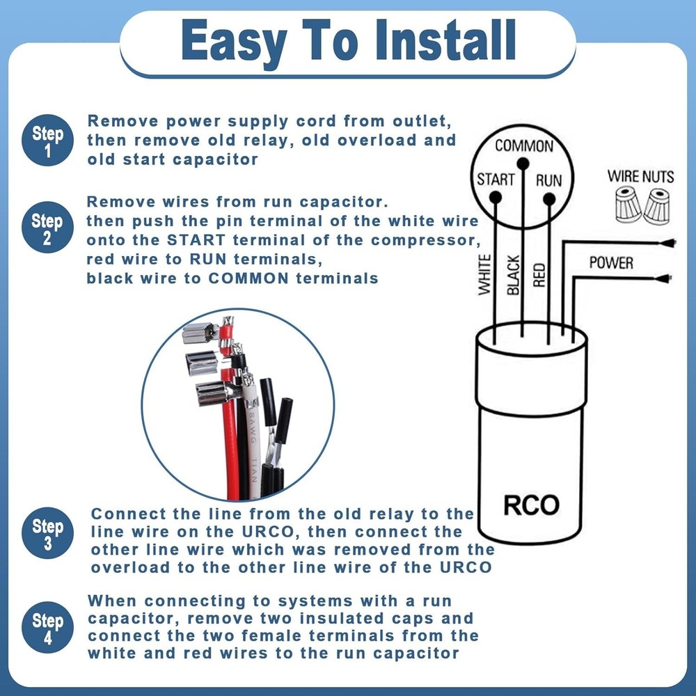 Durable Compressor Hard Start Kit for Refrigerators & Freezers - 3-Piece Set