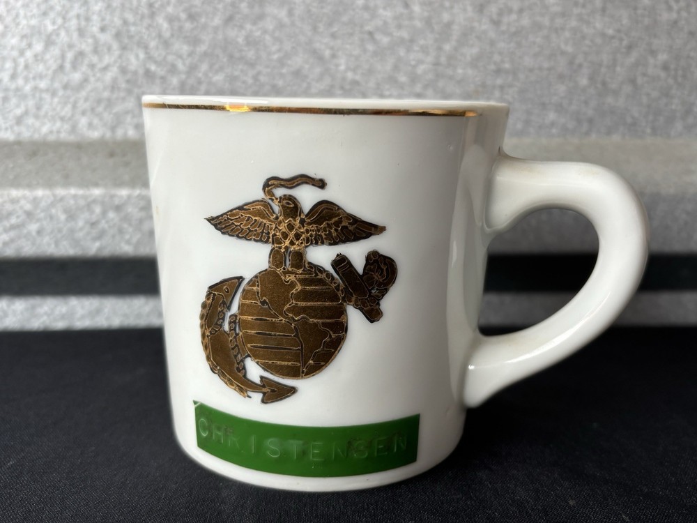 Vintage USMC Rare Named Master Sergeant Coffee Cup