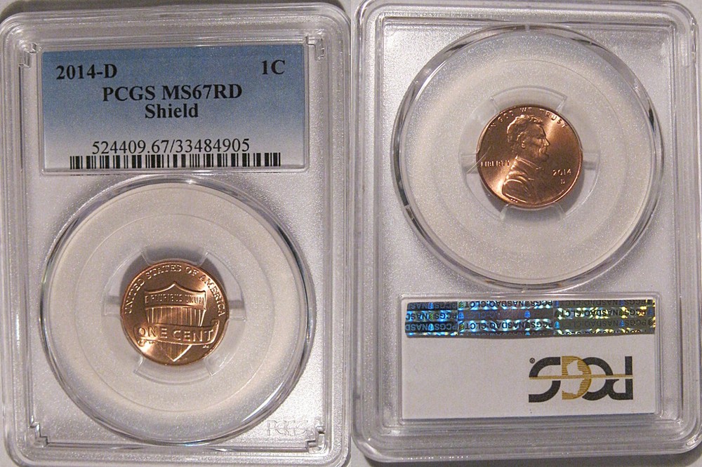 2014 D Lincoln SHIELD Cent 1c PCGS MS67RD