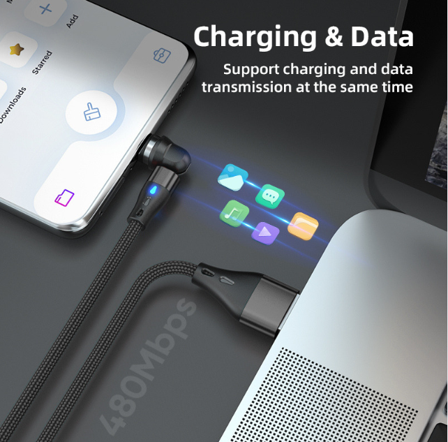 3 Pack Magnetic Micro USB Fast Charging Cable For Android Samsung Charger Cord