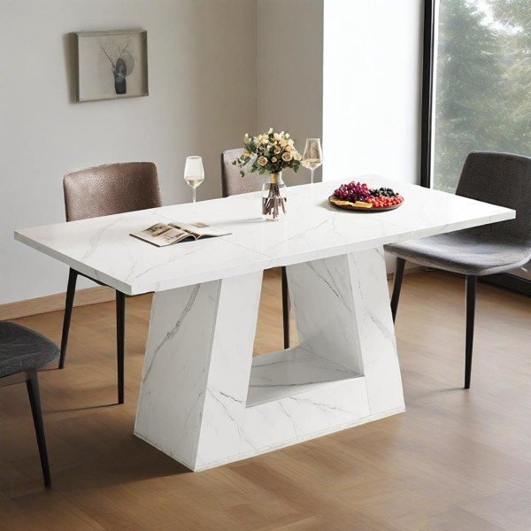 NEW Dining Table Faux Marble Dining Table Modern Kitchen Table Dining Room White