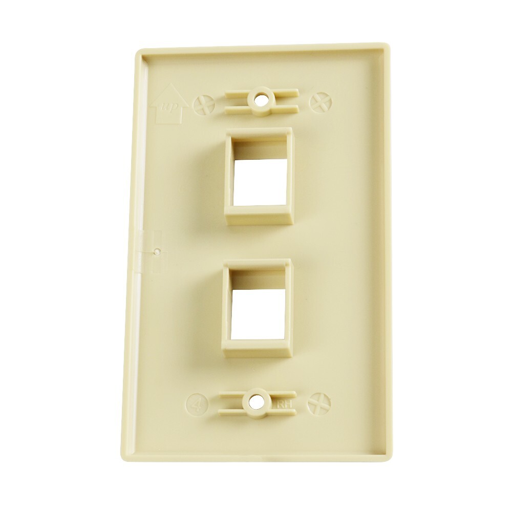 Construct Pro Single-Gang 2-Port Keystone Wall Plate (Ivory)