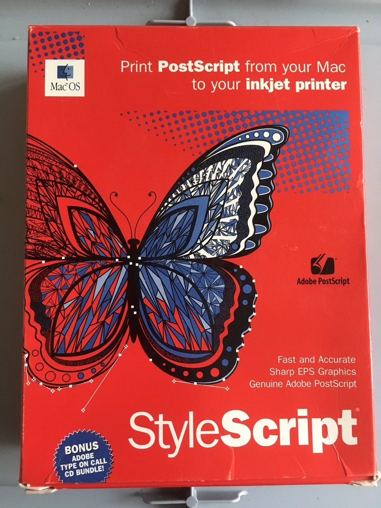 Stylescript style script software Mac OS Adobe Postscript Inkjet Vintage CDs