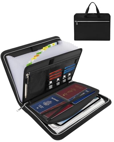 Fireproof Important Document Organizer Folio Folder - Expanding Upgraded