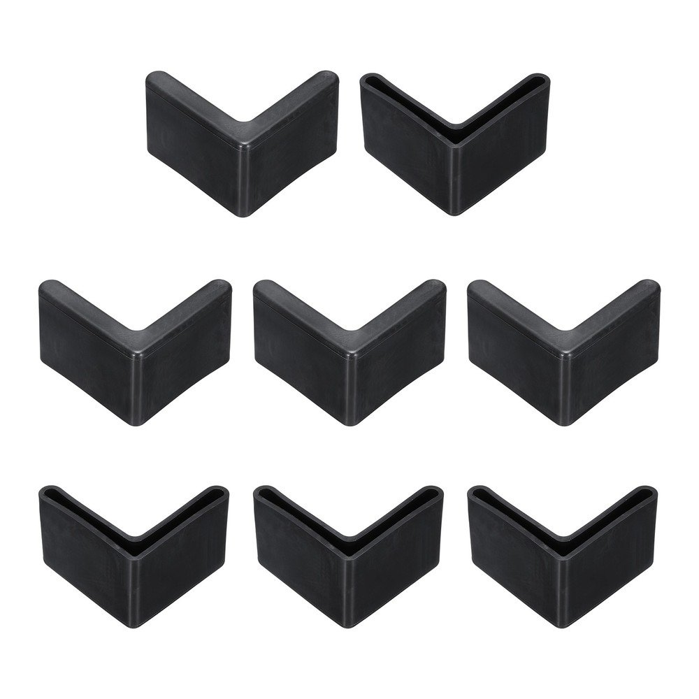 8Pcs 1-5/8" Bed Frame End Cap, Angle Iron Foot Pad Leg Protector, Black
