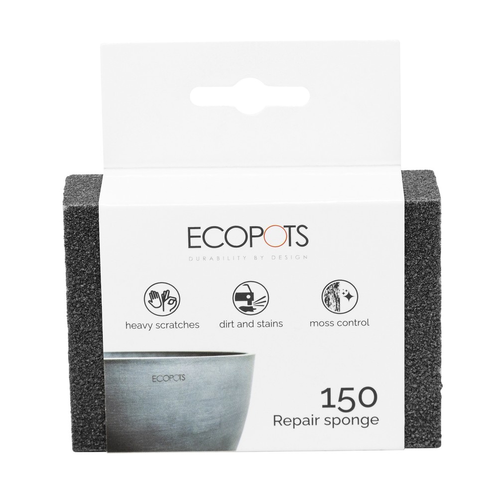 Ecopots Planter Rectangle Repair Sponge for Scratches, Grey,  4"