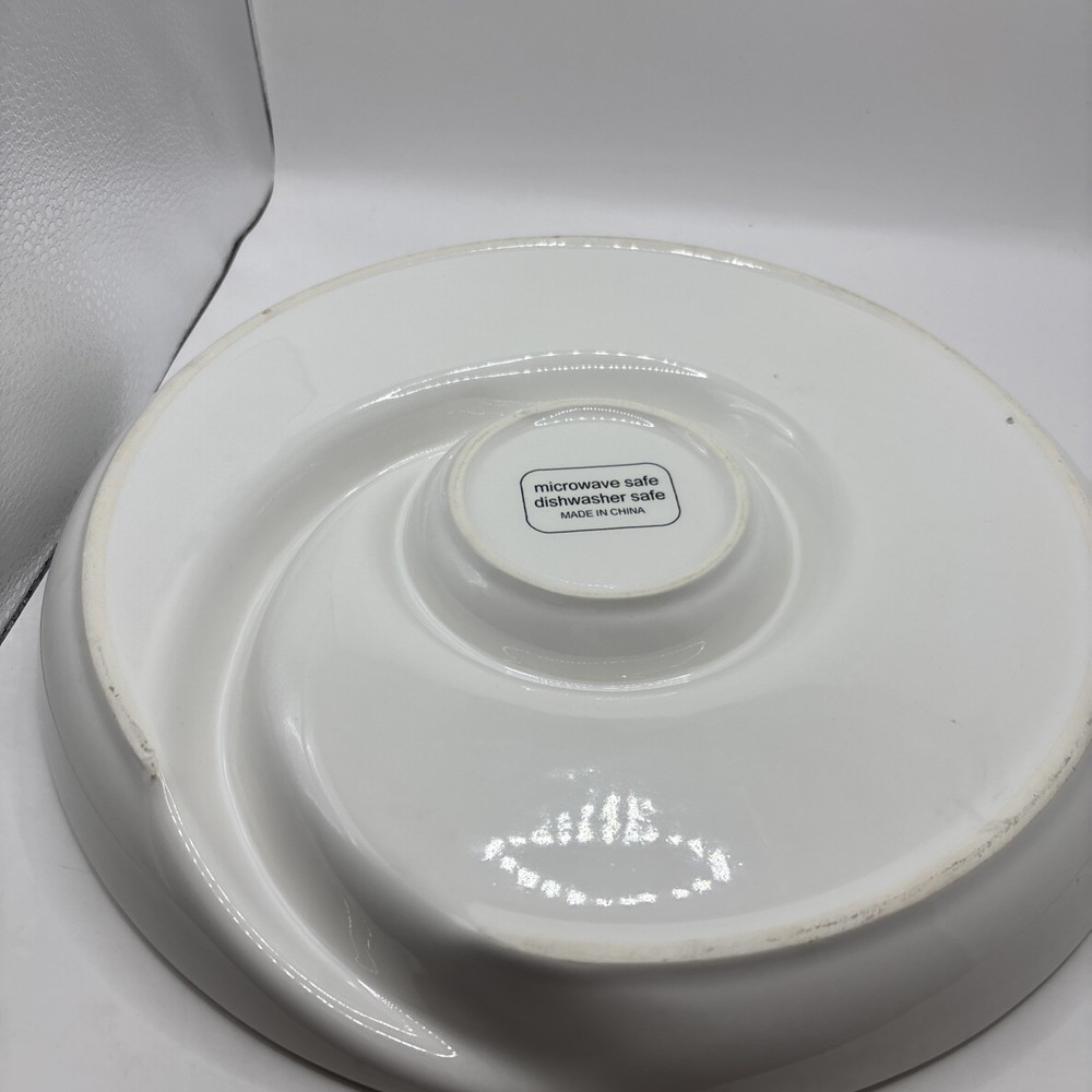 White Swirl Patern Appetizer Platter 12"