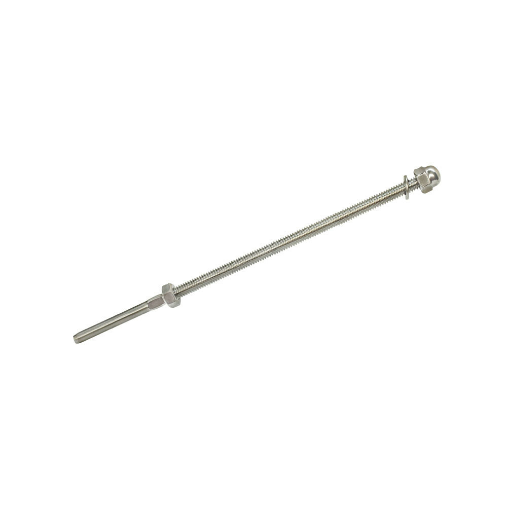 10PC 10'' 316 SS Hand Swage Long Thread End Fitting for 1/8'' Cable Railing Rail