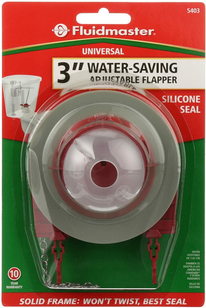 Fluidmaster Universal Toilet Flapper For 3" Flush Valve Water Saving Long Life