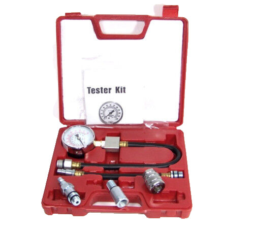 Gasoline Compression Check Tester set Auto Engine Motor Dial Gauge 0-300 psi