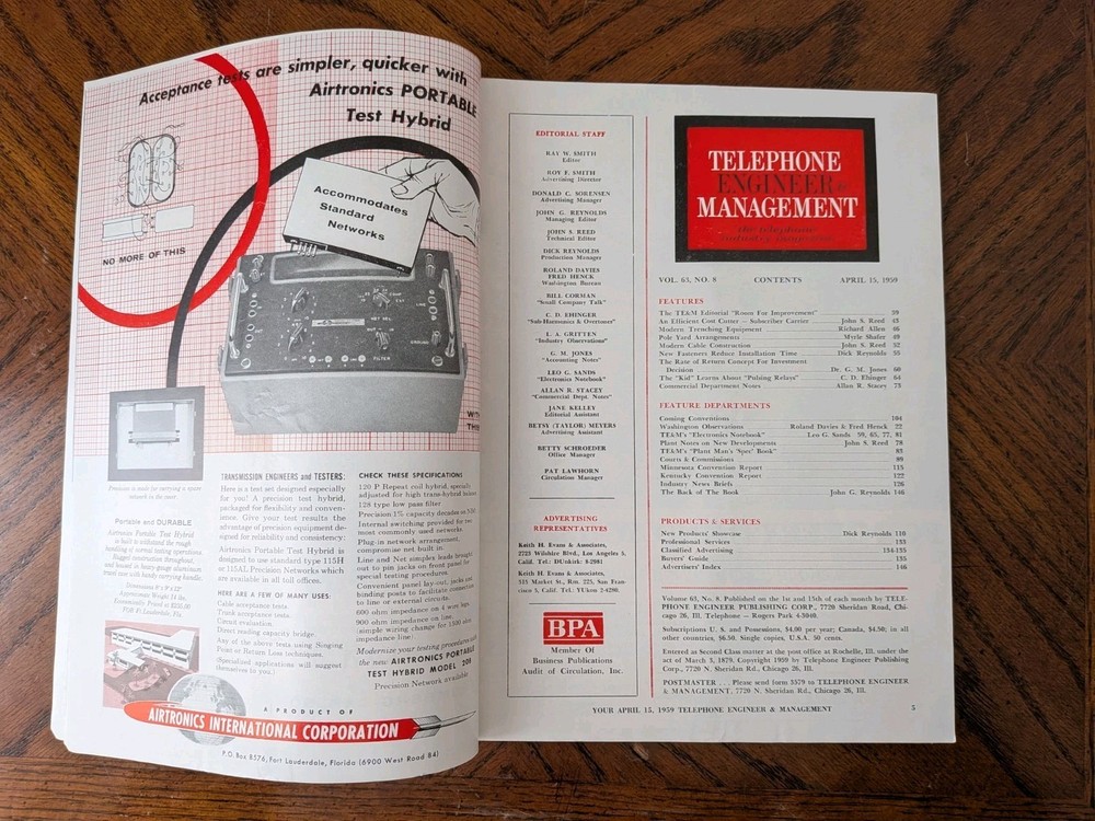 Telephone Engineer & Management Industry Magazine Bell First Pushbutton Article