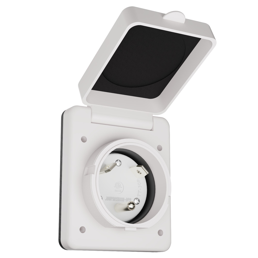 110V TT30 Power Cord Flanged Inlet 125V 30A Straight TT-30 Boat RV Shore Trailer