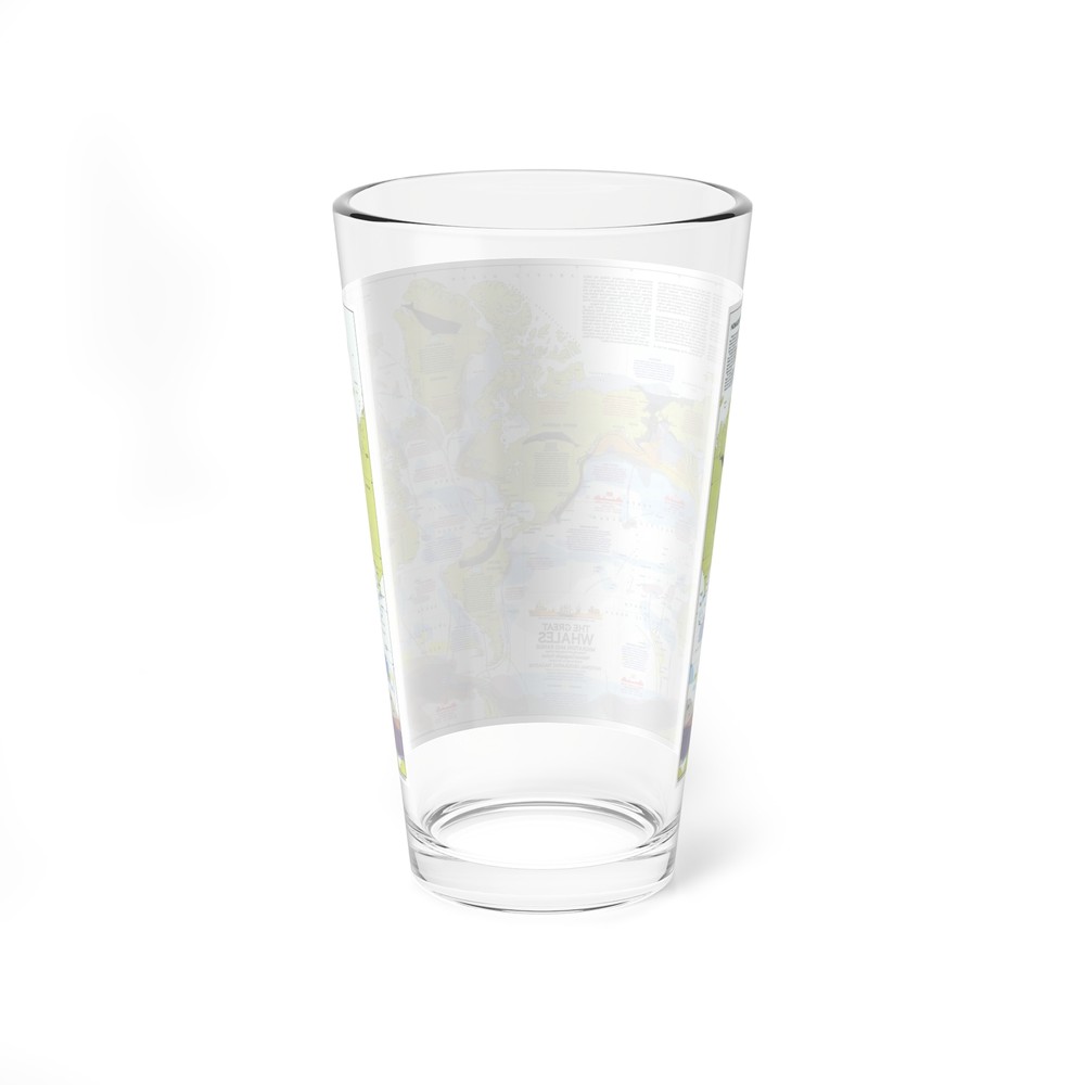 Great Whales, Migration and Range (1976) (Map) Pint Glass 16oz