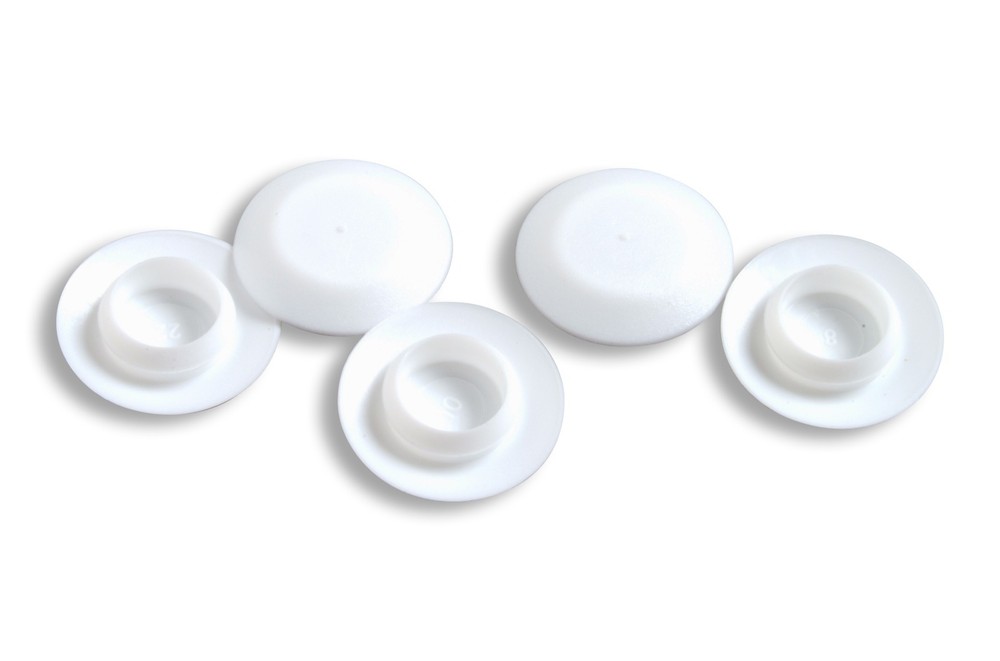 50 Hole Plugs 3/8" BPF Flush White