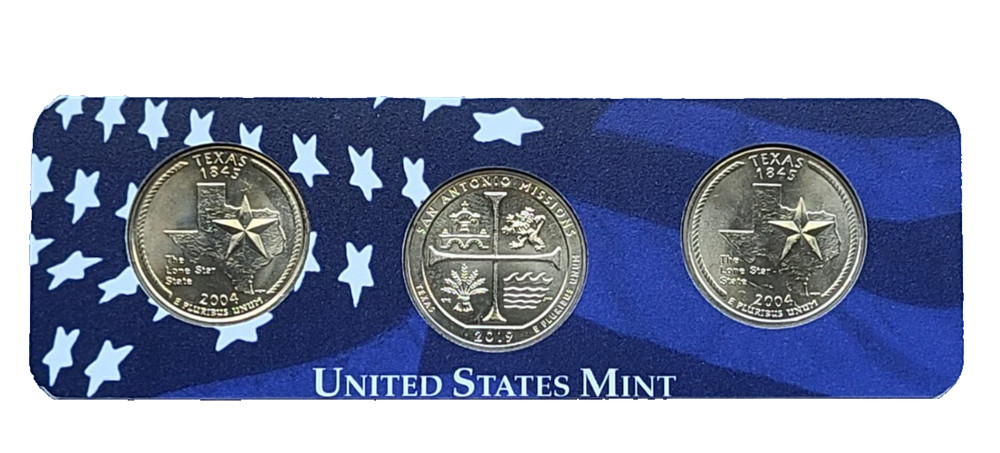 Texas 3 pc Uncirculated Quarter Set