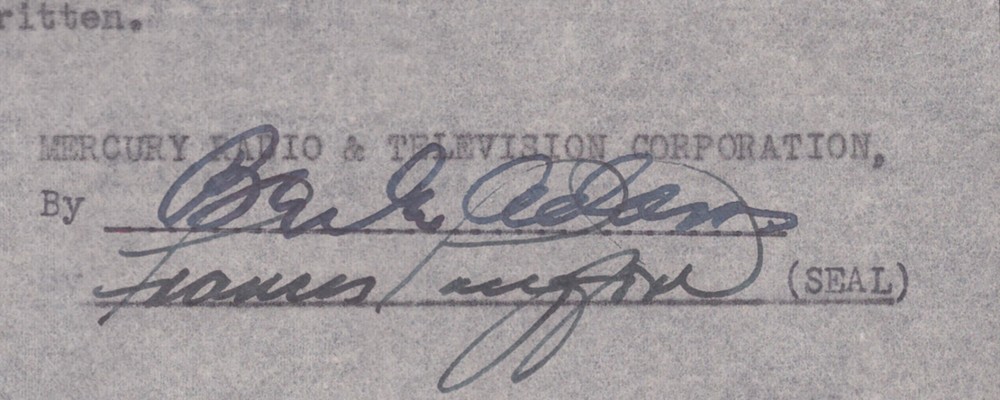 FRANCES LANGFORD - DOCUMENT SIGNED 03/08/1947
