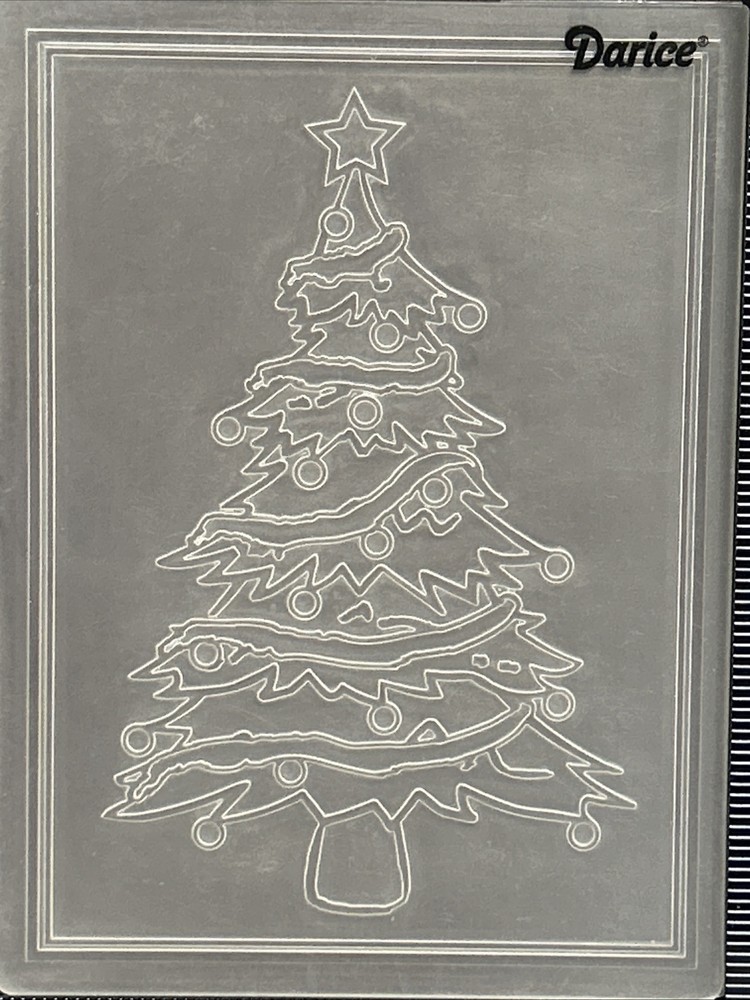 Darice Embossing Essentials Folder Christmas Tree Background Scrapbooking