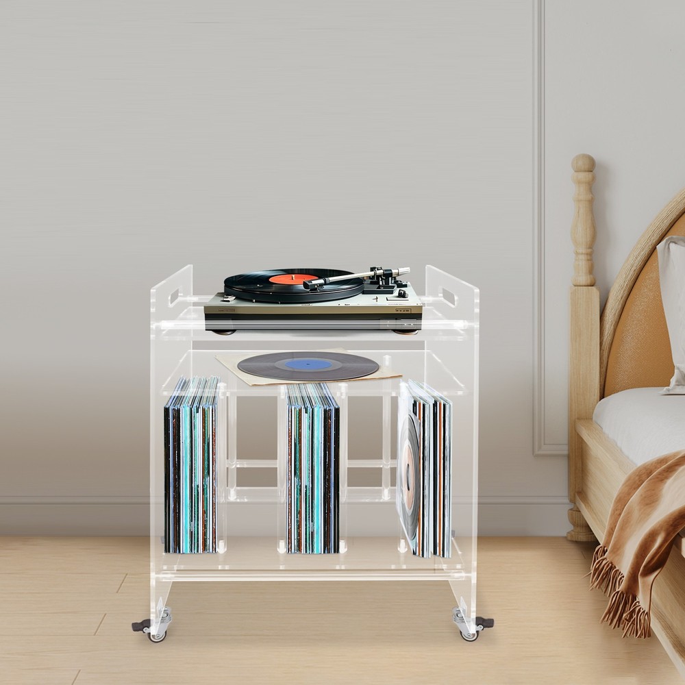 Clear Record Player Stand Record Storage Stand Record Player Stand Table Display