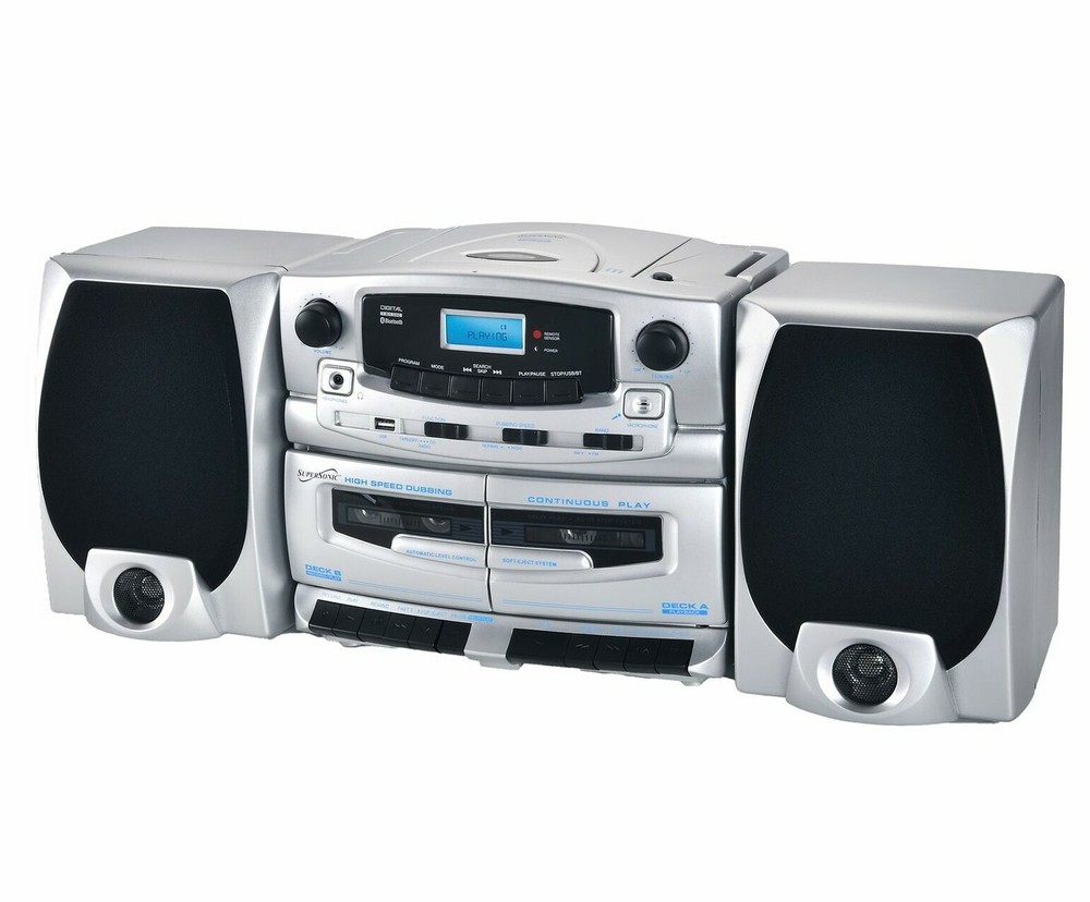 Supersonic SC-2121BT Bluetooth Audio System CD & Cassette Player