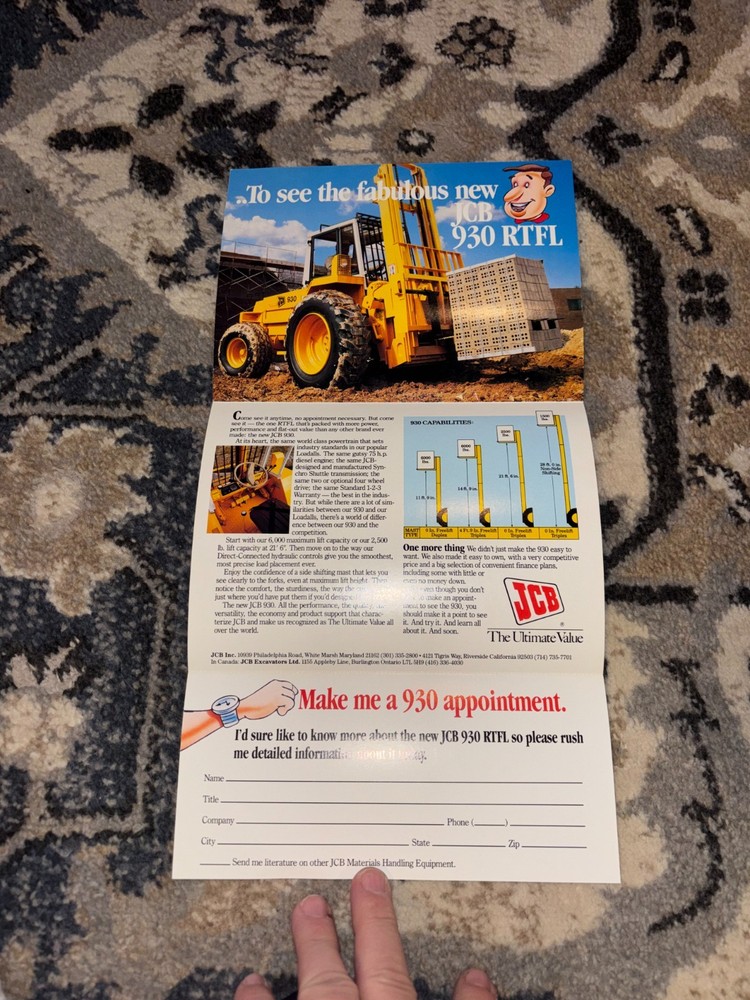 JCB 930 Forklift Brochure AMIL25