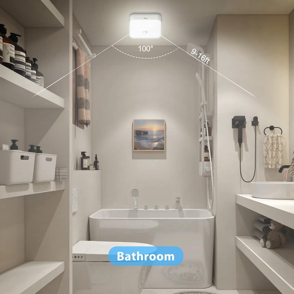 Rechargeable Motion Sensor Closet Light, Battery Operated White