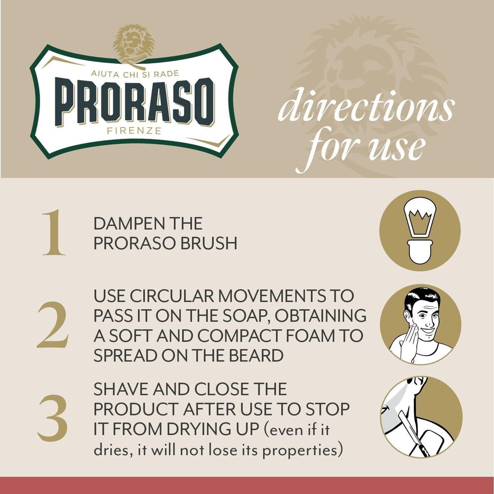 6 Pack Proraso Shaving Soap Bowls - Red