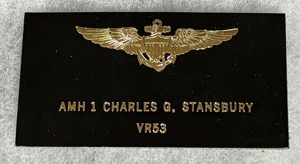 USN Charles Stansbury VR-53 Jacket Name Tag