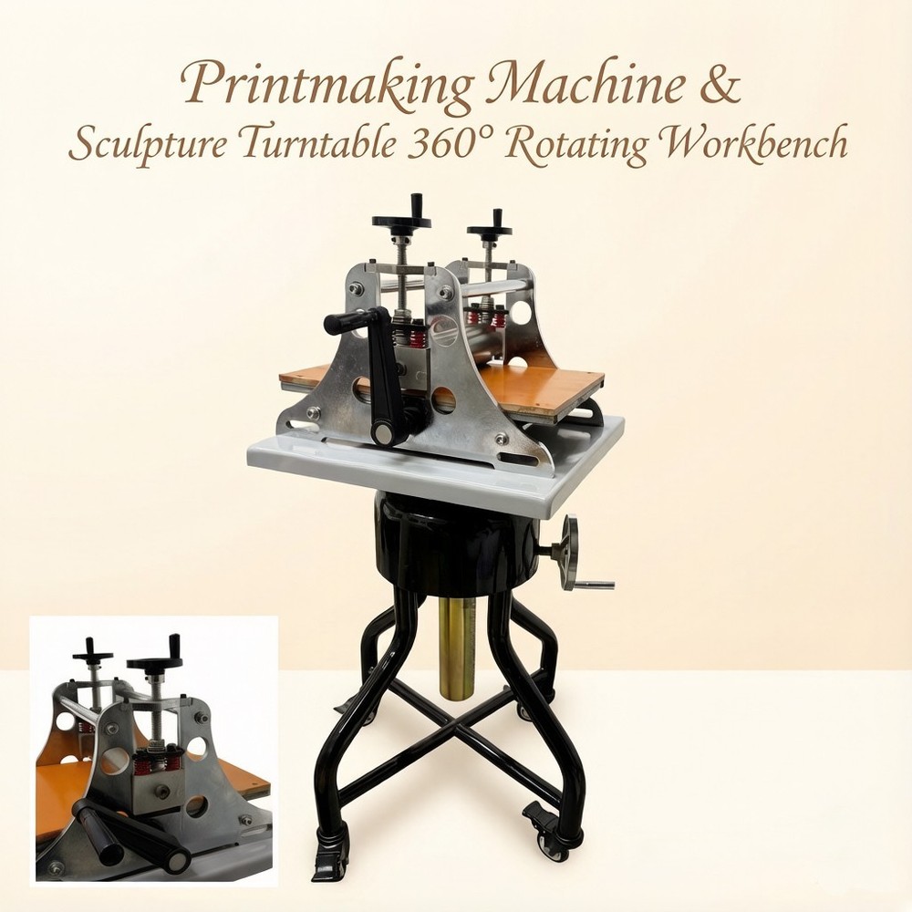 Printmaking Machine Sculpture Turntable 360°Rotating Workbench Clay Art Printing