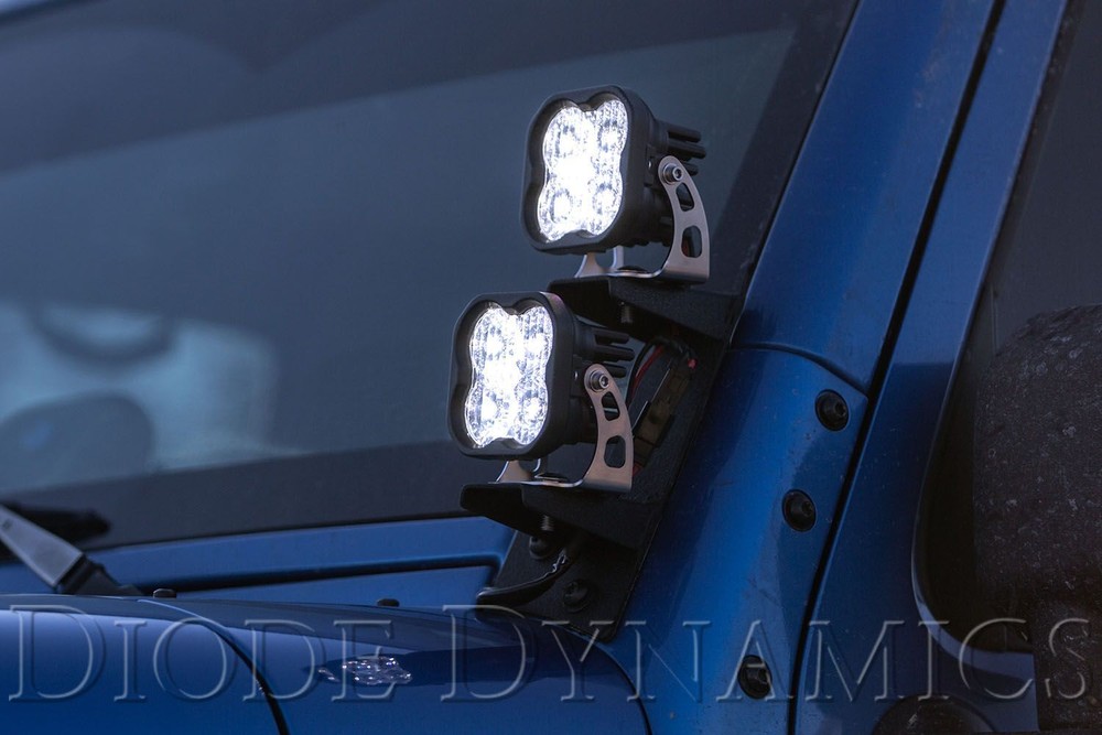 Diode Dynamics SS3 White Pro LED Pod (pair) Combo Optic w/amber backlight