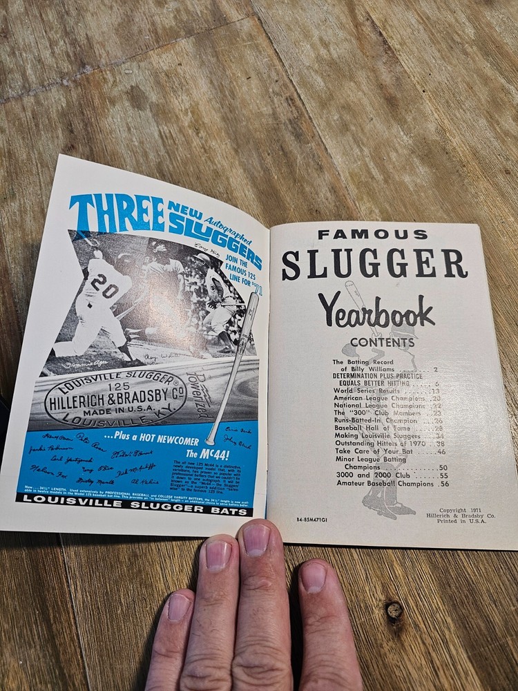 1971 Famous Slugger Baseball YearBook Program