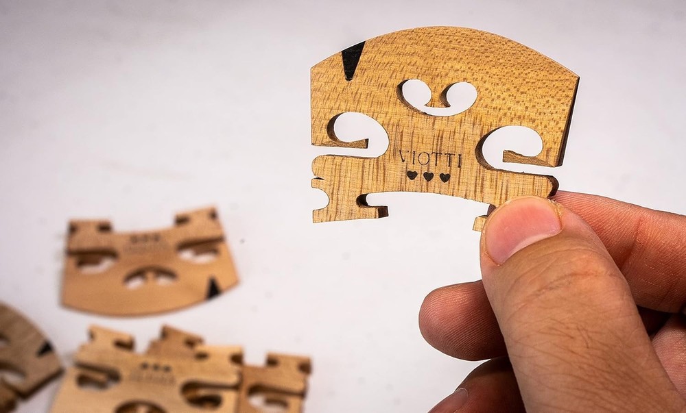 4/4 Full Size Violin Bridge Solid Maple Pre-Cut Pre-Fitted Professional Quality