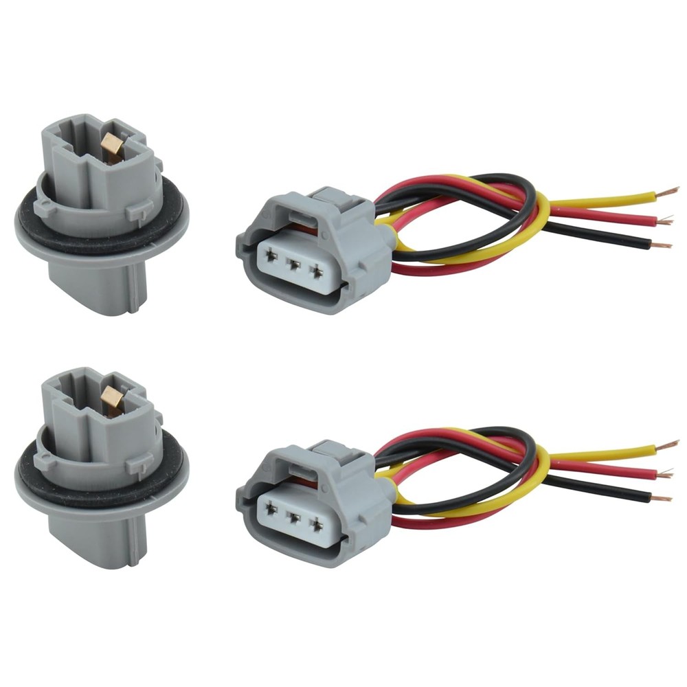 2pcs Front Trun Signal Light Socket with 3 Pin Wire Pigtail Connector Replace 90