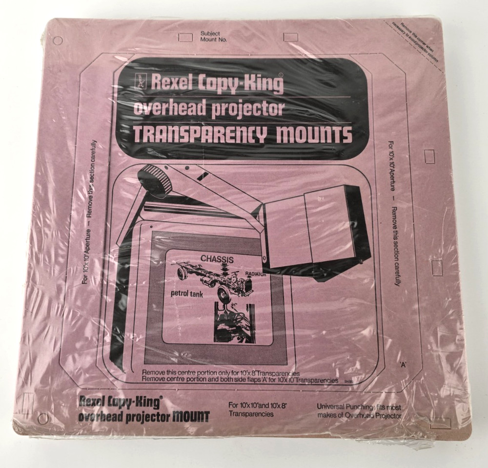 Rexel Copy King Transparency Mounts – Overhead Projector / Acetate Protectors