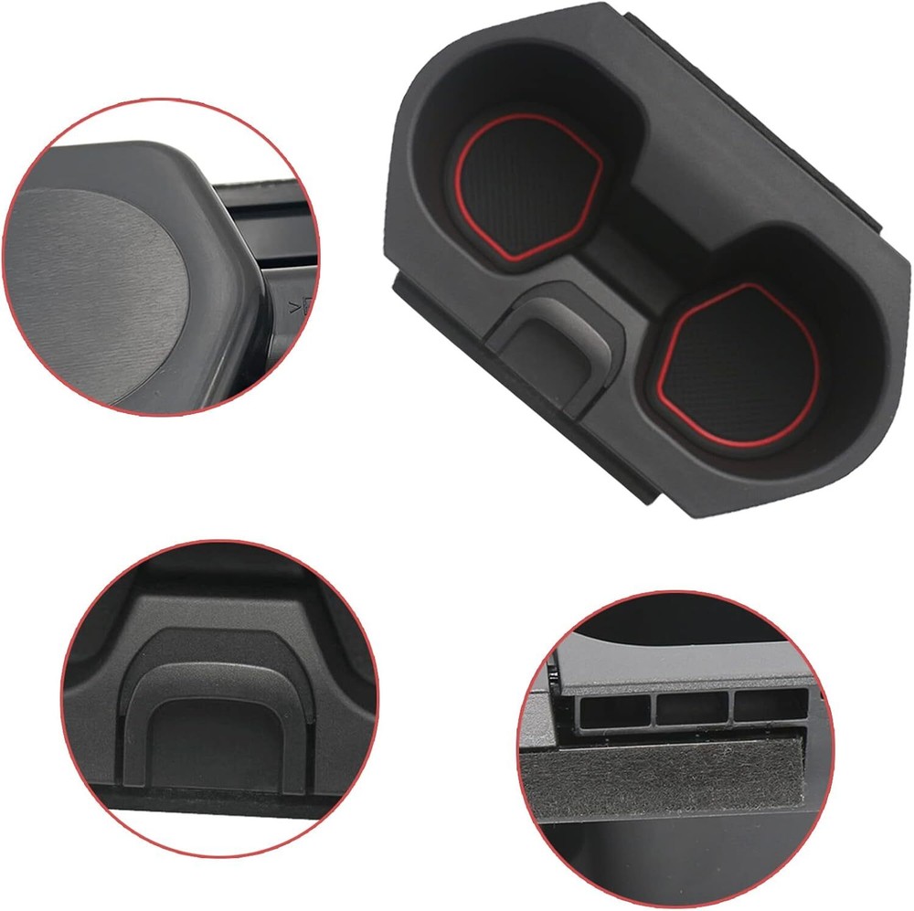 Civic Cup Holder Insert w/Coaster for Center Console Compatible red coaster