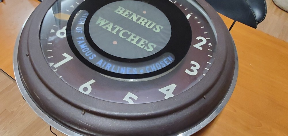 Vintage Advertising Benrus Watch Neon Clock