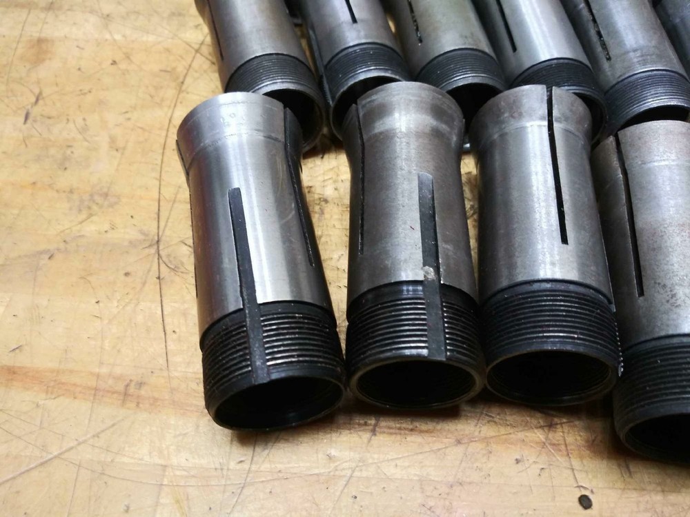 35-Some Hardinge 5C Emergency Collets, (3) Brass, Internal Threads EC, CNC Lathe