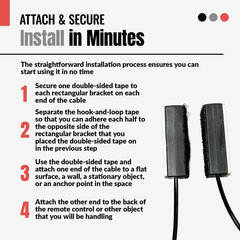 Universal Coiled Security Cable Bulk Pricing Available - Remote 1 Pack, Black