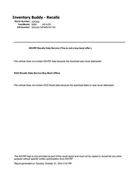 Engine ECM Electronic Control Module 4.2L Fits 05 AUDI A6 183179